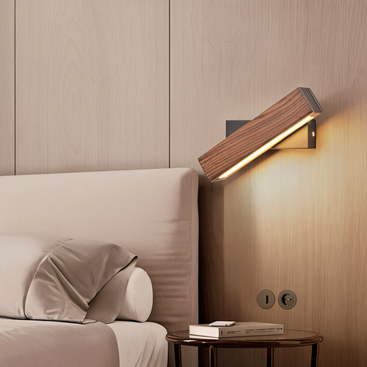 Vivolux | TwistLED Wandlampe - 360° drehbare rechteckige LED-Wandlampe aus Holz