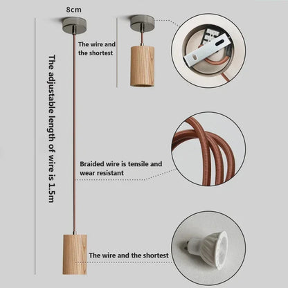 Vivolux | Skandinavische Holz Hängeleuchte – Minimalistisches Design für Wohnzimmer und Schlafzimmer | Natürlicher Holzlook