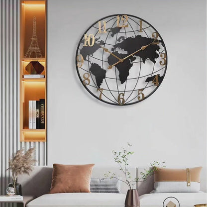 60cm Große Weltkarte Wanduhr