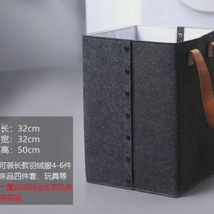 Vivolux | Faltbarer Wäschekorb mit Ledergriffen