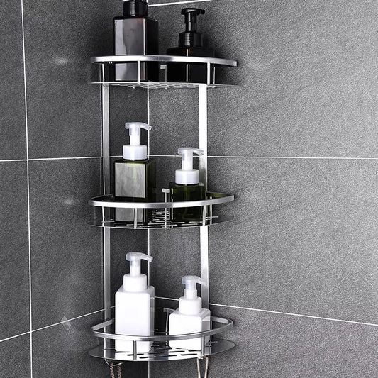 Vivolux | 3-Lagen Raumaluminium Badezimmer-Eckregal