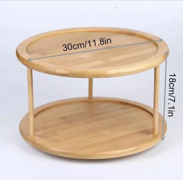 Vivolux | 2Tier Rotierendes Bambus Gewürzregal