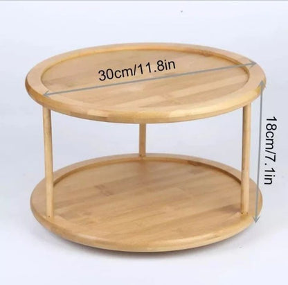Vivolux | 2Tier Rotierendes Bambus Gewürzregal