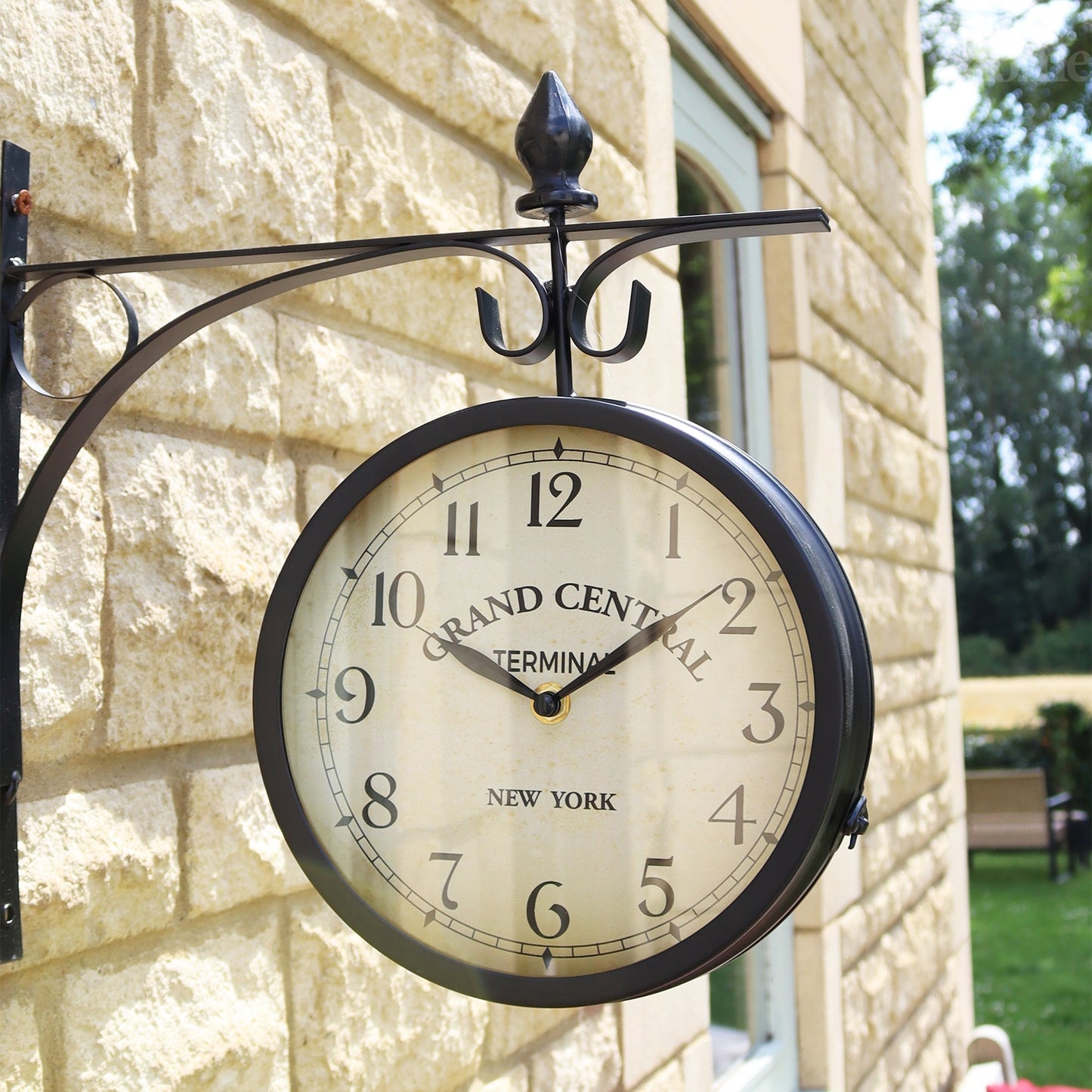 Vivolux | Black  Double Sided Railway Outdoor Clock