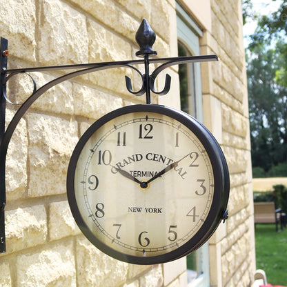 Vivolux | Black  Double Sided Railway Outdoor Clock