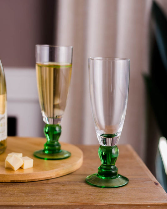 Vivolux | Swirl Green Champagnerflöte - Set von 6