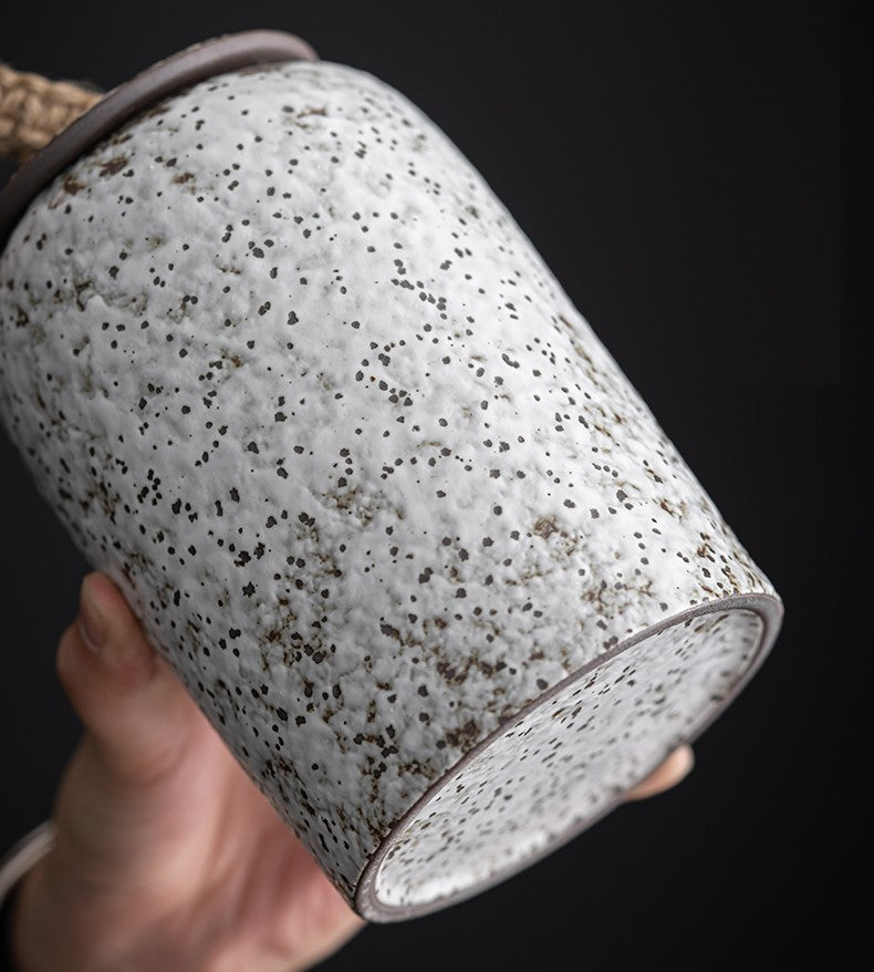 Vivolux | Japanische Teedosen aus Keramik, Retro-Steingut, luftdicht, Gong-Fu aus Keramik, für Süßigkeiten, Tee-Zeremonie-Zubehör