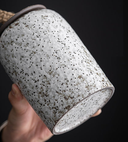 Vivolux | Japanische Teedosen aus Keramik, Retro-Steingut, luftdicht, Gong-Fu aus Keramik, für Süßigkeiten, Tee-Zeremonie-Zubehör