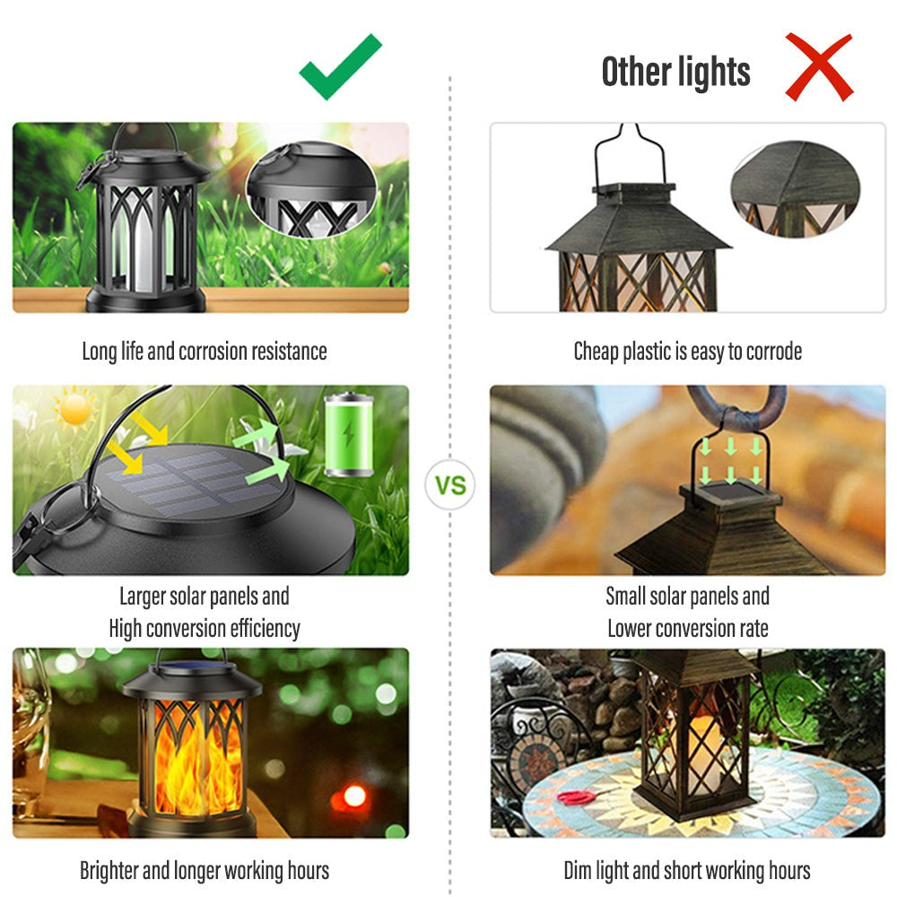 Vivolux | FlameGlow™ - Hängende Solar-Flammenlaterne (2er-Pack)