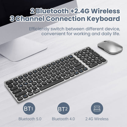 Vivolux | K4500 Kabellose Bluetooth-Tastatur + Drei-Modi Ladegeräuschloser Maus-Set