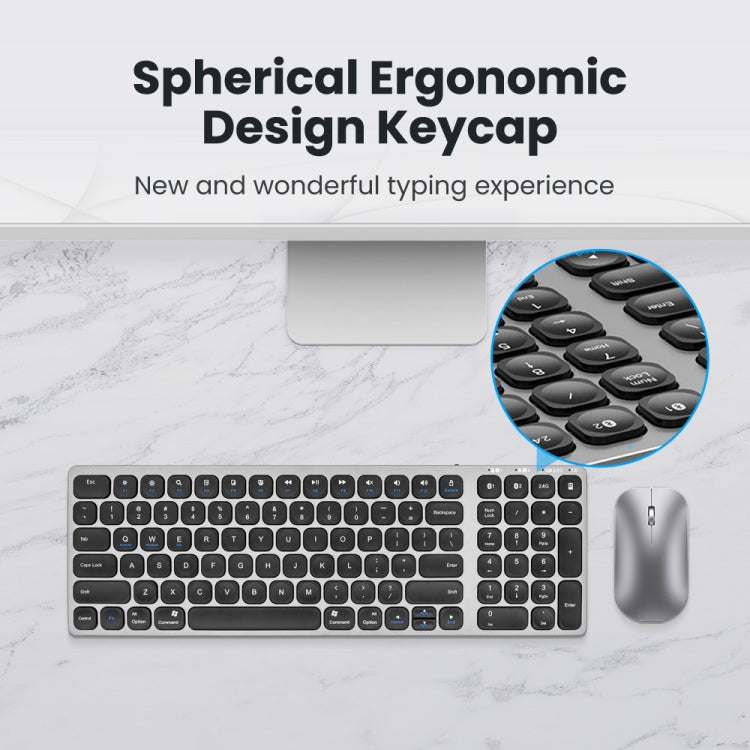 Vivolux | K4500 Kabellose Bluetooth-Tastatur + Drei-Modi Ladegeräuschloser Maus-Set