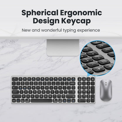 Vivolux | K4500 Kabellose Bluetooth-Tastatur + Drei-Modi Ladegeräuschloser Maus-Set