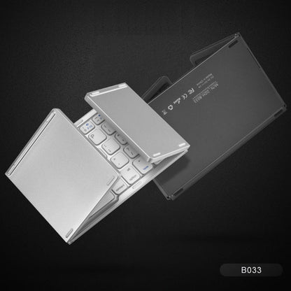 Vivolux | B033 Wiederaufladbare 3-fach faltbare 64 Tasten Bluetooth Wireless Tastatur mit Touchpad (Silber)
