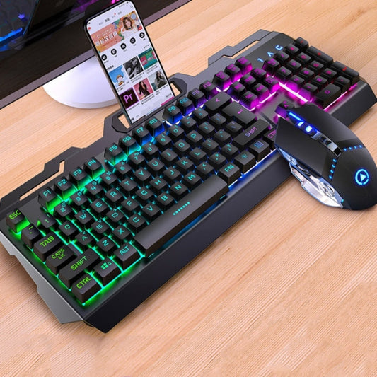 Vivolux | YINDIAO V2 Silent Mechanical Feel Gaming Tastatur Maus Set (Schwarz)