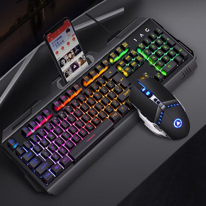 Vivolux | YINDIAO V2 Silent Mechanical Feel Gaming Tastatur Maus Set (Schwarz)