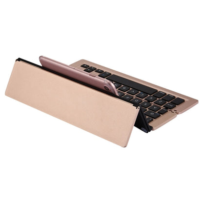 Vivolux | F18 Ultra-slim Wiederaufladbare Tragbare 58 Tasten Bluetooth Kabellose Tastatur mit Halter (Gold)