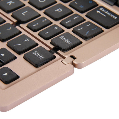 Vivolux | F18 Ultra-slim Wiederaufladbare Tragbare 58 Tasten Bluetooth Kabellose Tastatur mit Halter (Gold)