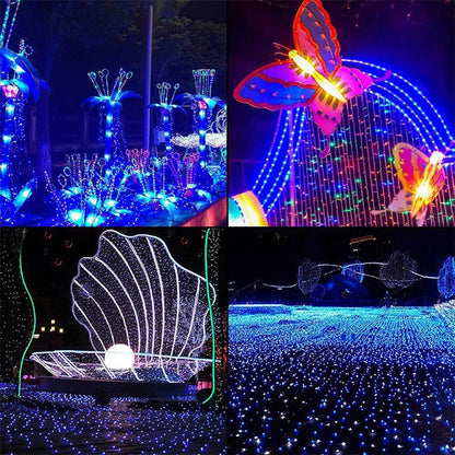 Vivolux | 200 LEDs Outdoor-Wasserdichte Weihnachtsfestdekoration Solar Lampen Lichterkette, Länge: 22m(Blaue)