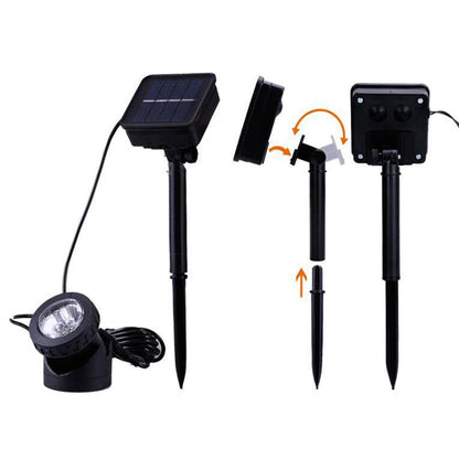 Vivolux | Zwei Köpfe LED Außen-Wasserproof Solar Unterwasser Spotlight Flutlicht
