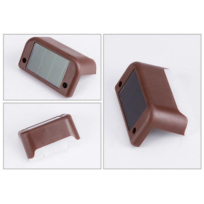 Vivolux | 12 PCS Solar Powered LED Außenstufenlicht IP65 wasserdicht Gartenlampe, warmweißes Licht (Braun)