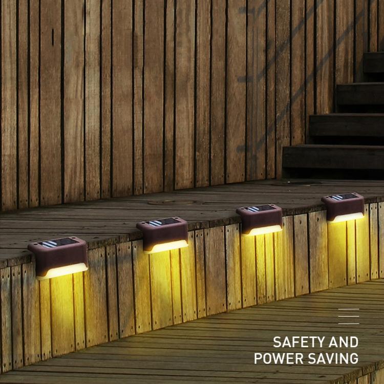 Vivolux | 12 PCS Solar Powered LED Außenstufenlicht IP65 wasserdicht Gartenlampe, warmweißes Licht (Braun)