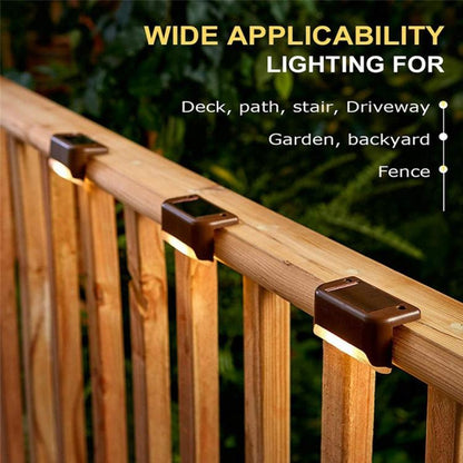 Vivolux | 12 PCS Solar Powered LED Außenstufenlicht IP65 wasserdicht Gartenlampe, warmweißes Licht (Braun)