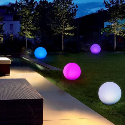 LEH-42321 40cm Runde Ball Solar Power Lampe, Schwimmender Garten Farbwechselnde LED Licht mit 0.7W Monokristallinem Silizium Solar Panel & Fernbedienung (Weiß)