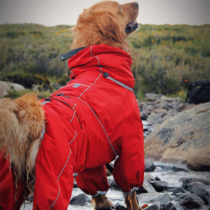 Große Hund Outdoor Jacke Wasserdicht Verstellbarer Hund Regenmantel