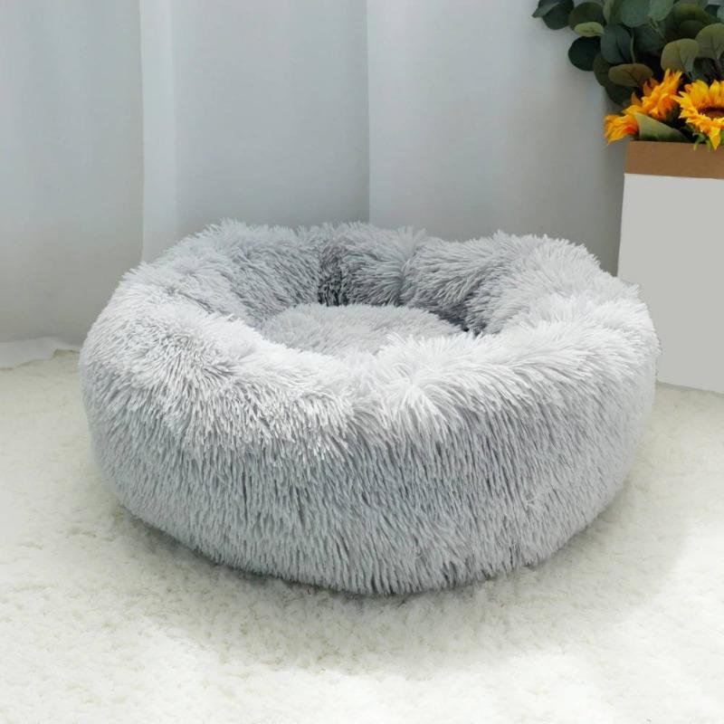 Vivolux | PawNest Beruhigendes Donut-Katzenbett | Rundes Plüsch Nest | Stresslindernd & Gemütlich | Perfekt für Katzen & kleine Hunde