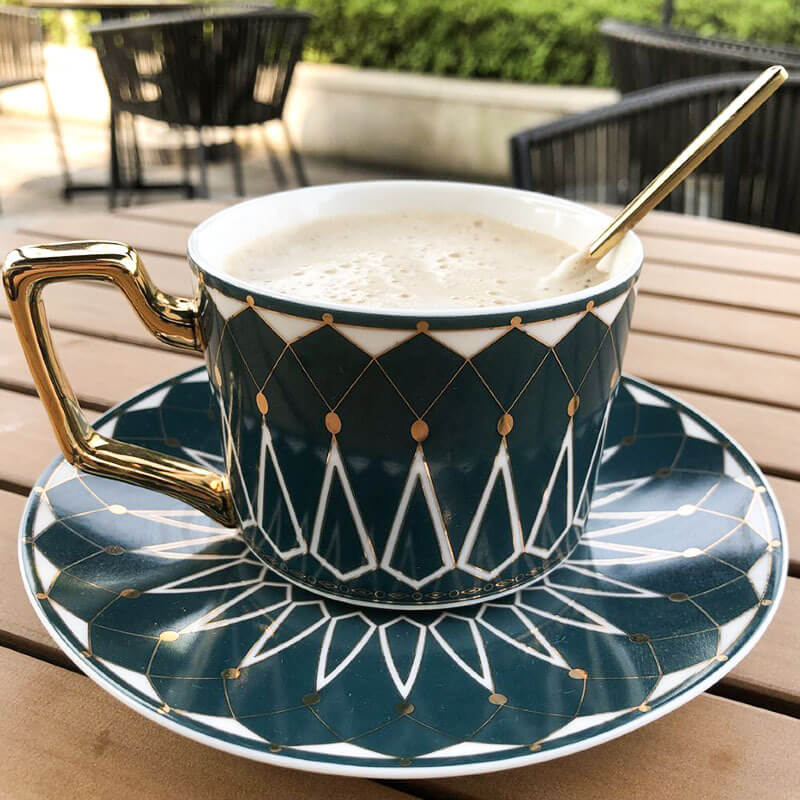 Vivolux | Quadratische A Retro-Muster Kaffeetasse