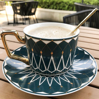 Vivolux | Quadratische A Retro-Muster Kaffeetasse
