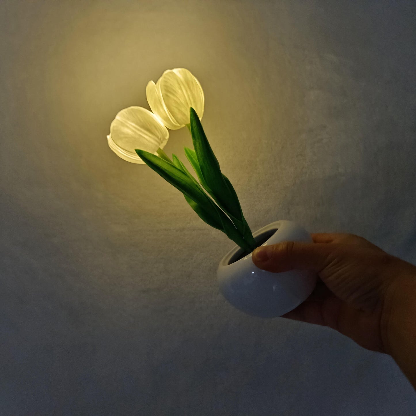 Vivolux | Moderne kreative Simulation Tulpe Pfingstrose LED Nachtlicht Tischlampe
