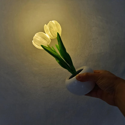 Vivolux | Moderne kreative Simulation Tulpe Pfingstrose LED Nachtlicht Tischlampe