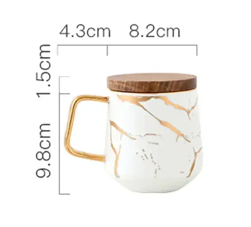 Vivolux | Marmormuster Kaffeetasse mit Goldverzierung