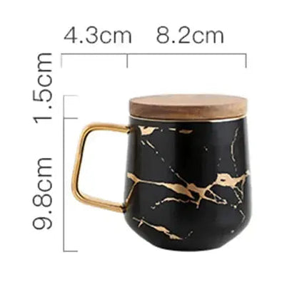 Vivolux | Marmormuster Kaffeetasse mit Goldverzierung