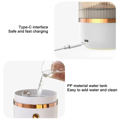 Vivolux | Himalaya Salzkrystalllampe & Ätherischer Öl Diffusor, USB Ultraschall Luftbefeuchter für Zuhause & Büro