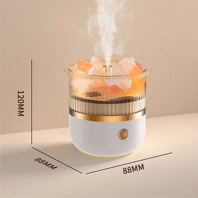 Vivolux | Himalaya Salzkrystalllampe & Ätherischer Öl Diffusor, USB Ultraschall Luftbefeuchter für Zuhause & Büro