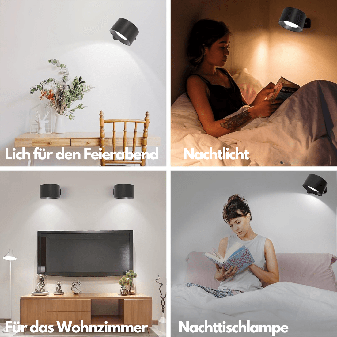 Vivolux | 360° kabelloses wiederaufladbares Wandlicht | Vielseitige LED-Beleuchtungslösung