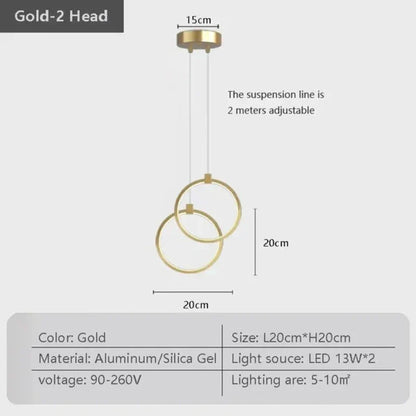 Vivolux | Elegante Doppelte Ring Hängeleuchte | DuoGlow