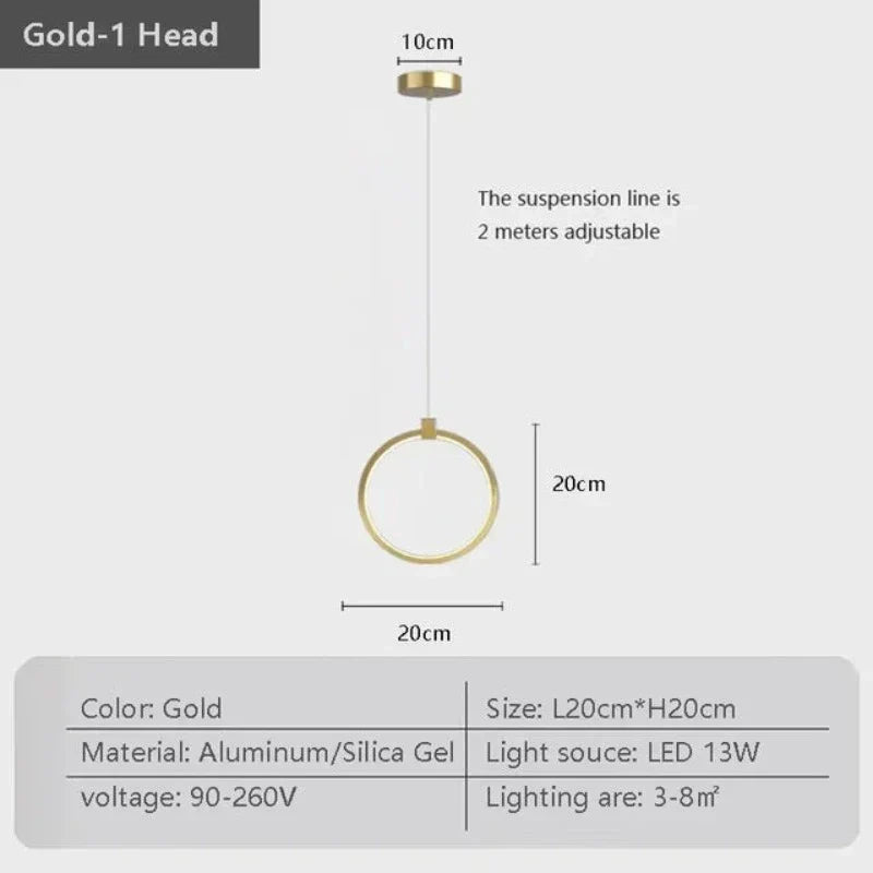 Vivolux | Elegante Doppelte Ring Hängeleuchte | DuoGlow