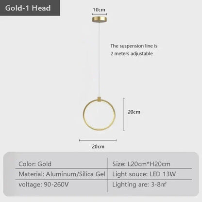 Vivolux | Elegante Doppelte Ring Hängeleuchte | DuoGlow