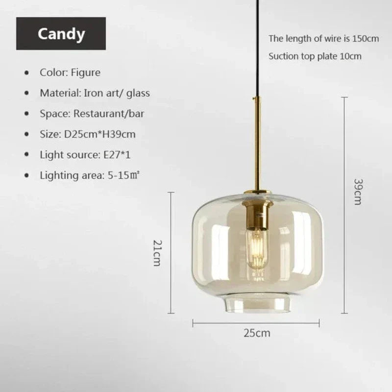 Vivolux | NordicGlas - Moderne Skandinavische Glas Hängeleuchte für Esszimmer und Wohnzimmer