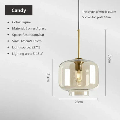 Vivolux | NordicGlas - Moderne Skandinavische Glas Hängeleuchte für Esszimmer und Wohnzimmer