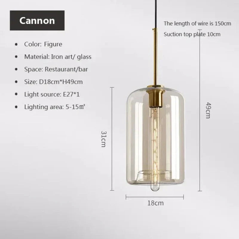 Vivolux | NordicGlas - Moderne Skandinavische Glas Hängeleuchte für Esszimmer und Wohnzimmer