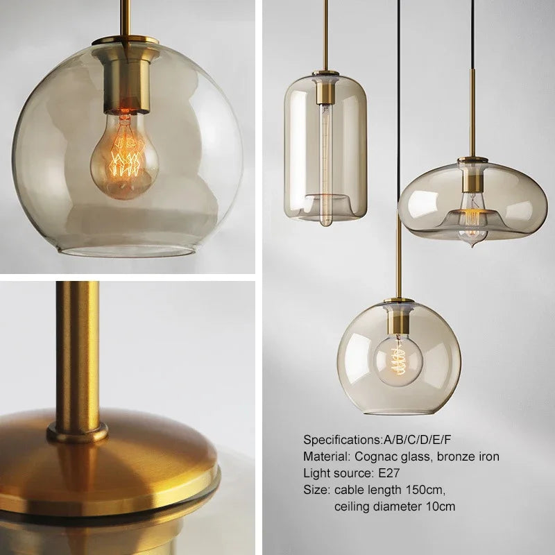 Vivolux | NordicGlas - Moderne Skandinavische Glas Hängeleuchte für Esszimmer und Wohnzimmer