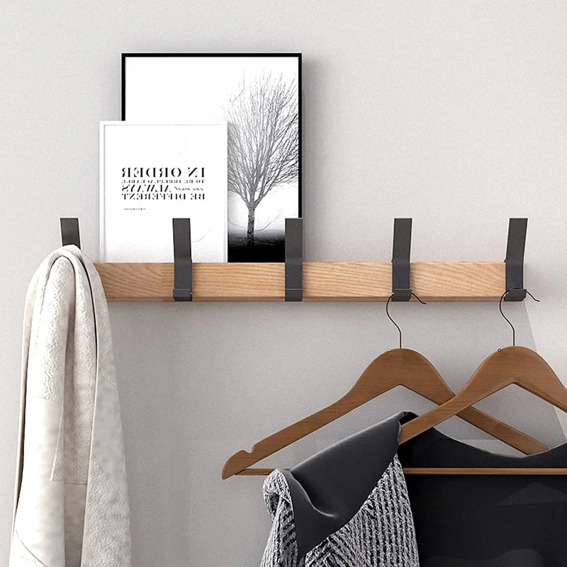 Vivolux | Wandgarderobe mit beweglichen Haken – Skandinavisches Design aus Holz Metall