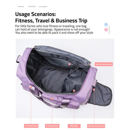 Multi-Taschen Reisetasche, Sport- und Gymnastik-Duffle mit separatem Schuhfach