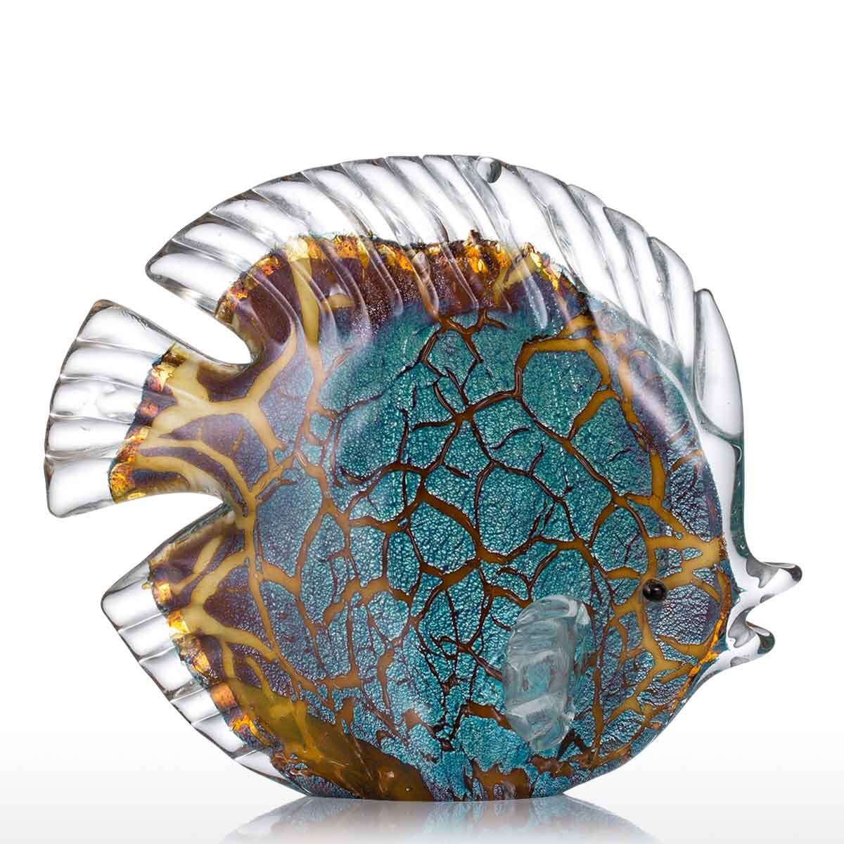 Vivolux | Mehrfarbig Gepunktet Tropischer Fisch Delikate Glas Skulptur Elegante Wohnungsdekoration Glas Fisch Exquisite Raum Wohnungsdekoration Handwerk