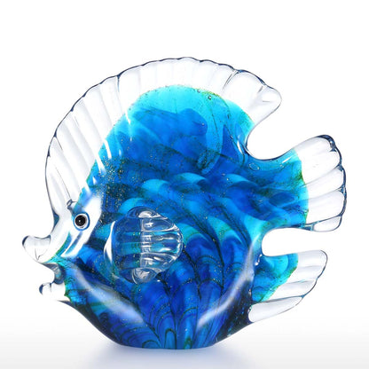 Vivolux | Mehrfarbig Gepunktet Tropischer Fisch Delikate Glas Skulptur Elegante Wohnungsdekoration Glas Fisch Exquisite Raum Wohnungsdekoration Handwerk