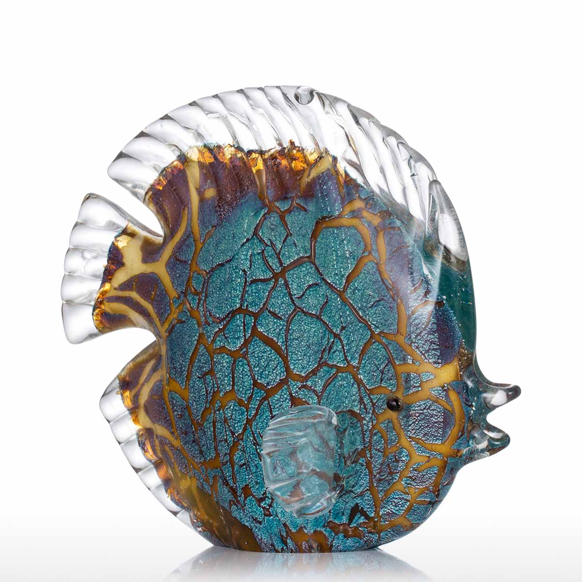 Vivolux | Mehrfarbig Gepunktet Tropischer Fisch Delikate Glas Skulptur Elegante Wohnungsdekoration Glas Fisch Exquisite Raum Wohnungsdekoration Handwerk